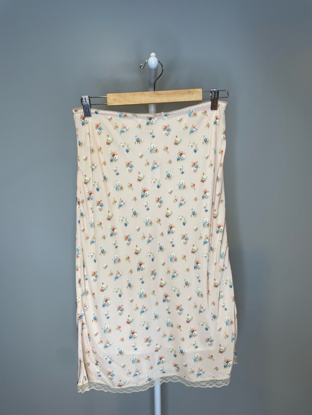 Topshop Blush Pink Floral Midi Slip Skirt - Size 8